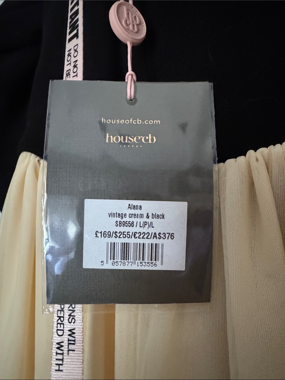 House of CB black and Crème Alana Dress - Picture 9 of 9